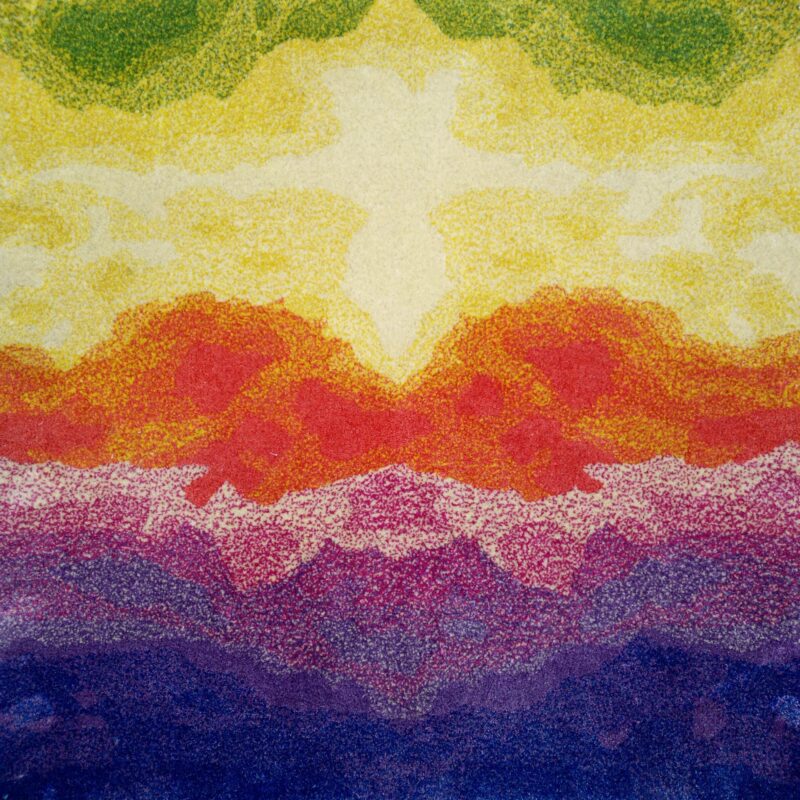 This is a product image showing hand tufted carpet